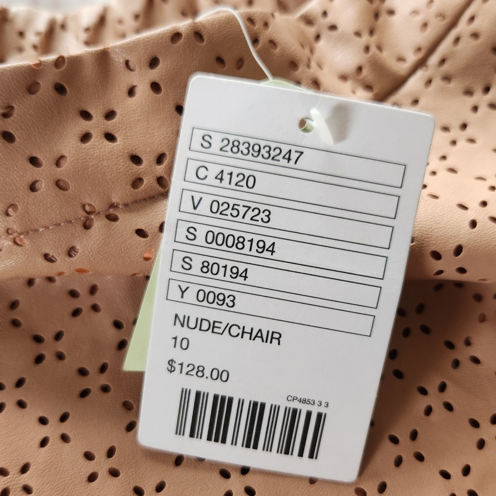 NWT Anthropologie "Astral Swing Skirt" Faux Leather Perforated | Women's Size 10 - Picture 8 of 12